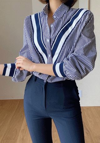 히셀리 시보리 배색 셔츠 (3color)(55~66반)나는마리